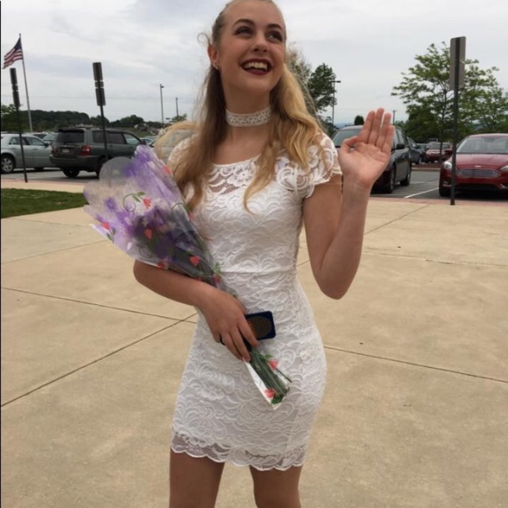 white lace dress